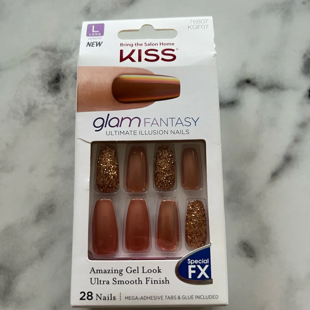 KISS Gel, Jelly, Glam & Jewel Fantasy, Press-On Nails, Long Length, 6 Boxes-New - Picture 8 of 14